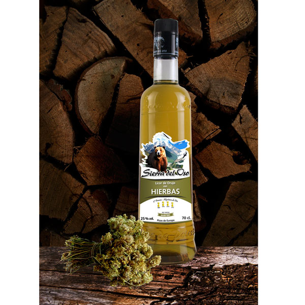 Productos de nuestra tierra - Licor Hierbas Licor de Orujo con Hierbas 70 cl Sierra del Oso - Imagen 2